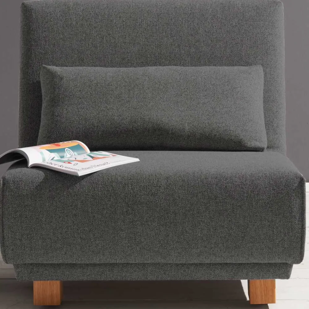 Wohnen Sofas<Moderner Schlafsessel in Dunkelgrau & Eiche - Amare
