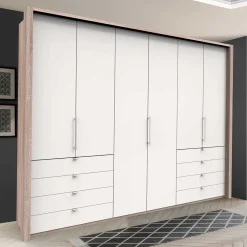 Wohnen Schränke<Moderner Schlafzimmerschrank in Weiß & Eiche sägerau - Vaclyn