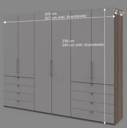 Wohnen Schränke<Moderner Schlafzimmerschrank in Weiß & Eiche sägerau - Vaclyn