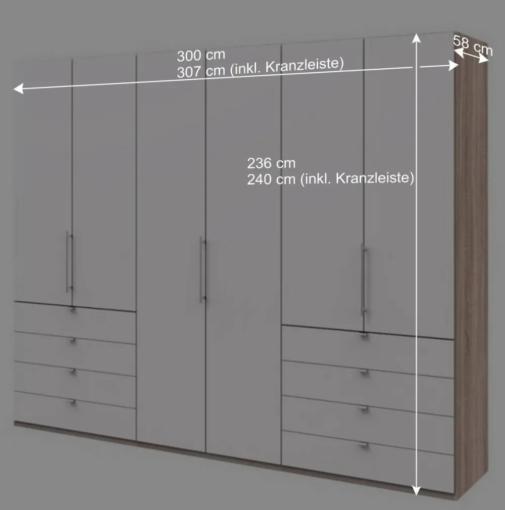 Wohnen Schränke<Moderner Schlafzimmerschrank in Weiß & Eiche sägerau - Vaclyn