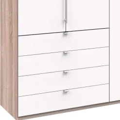 Wohnen Schränke<Moderner Schlafzimmerschrank in Weiß & Eiche sägerau - Vaclyn