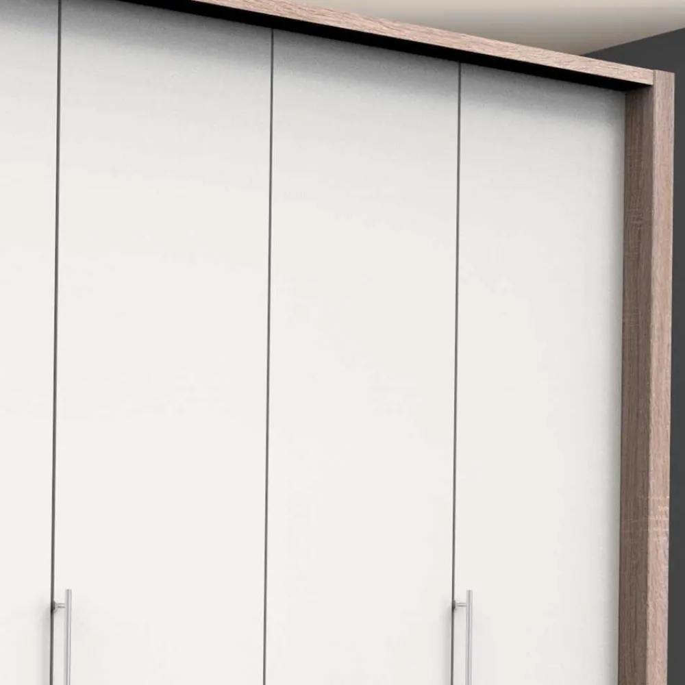 Wohnen Schränke<Moderner Schlafzimmerschrank in Weiß & Eiche sägerau - Vaclyn