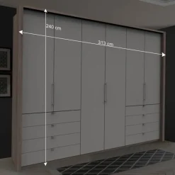 Wohnen Schränke<Moderner Schlafzimmerschrank in Weiß & Eiche sägerau - Vaclyn