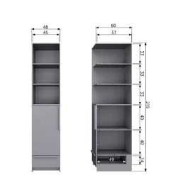 Wohnen Kleiderschränke|Schränke<Moderner Schrank in Beton Grau - Almond