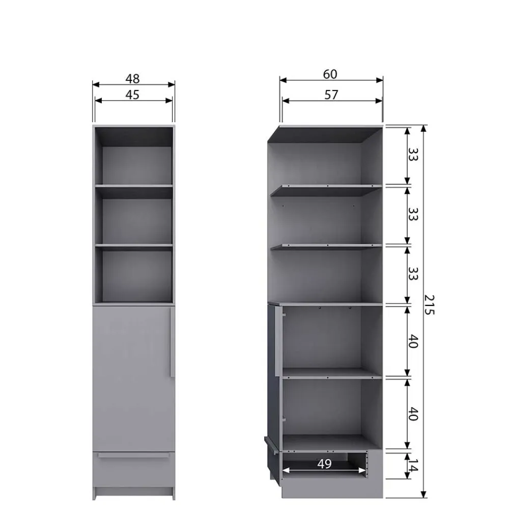 Wohnen Kleiderschränke|Schränke<Moderner Schrank in Beton Grau - Almond
