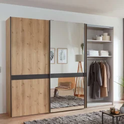 Wohnen Kleiderschränke<Moderner Schwebetürenschrank mit Spiegel - Ulapos