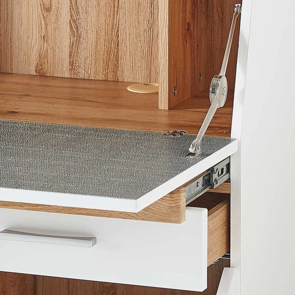 Wohnen Highboards<Moderner Sekretär in Weiß & Eiche Optik - Bistrita