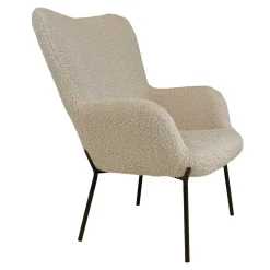 Wohnen Sessel<Moderner Sessel aus Webplüsch in Beige - Tessera
