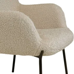 Wohnen Sessel<Moderner Sessel aus Webplüsch in Beige - Tessera
