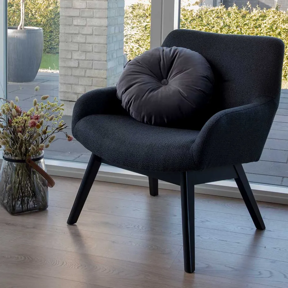 Wohnen Sessel<Moderner Sessel mit Strukturstoff in Grau - Mialano