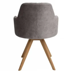 Wohnen Stühle<Moderner Tischsessel aus Velours Grau - Faunatia