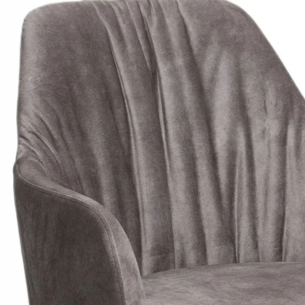 Wohnen Stühle<Moderner Tischsessel aus Velours Grau - Faunatia