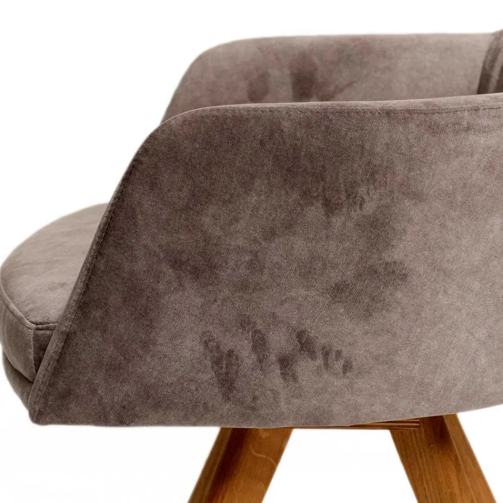 Wohnen Stühle<Moderner Tischsessel aus Velours Grau - Faunatia