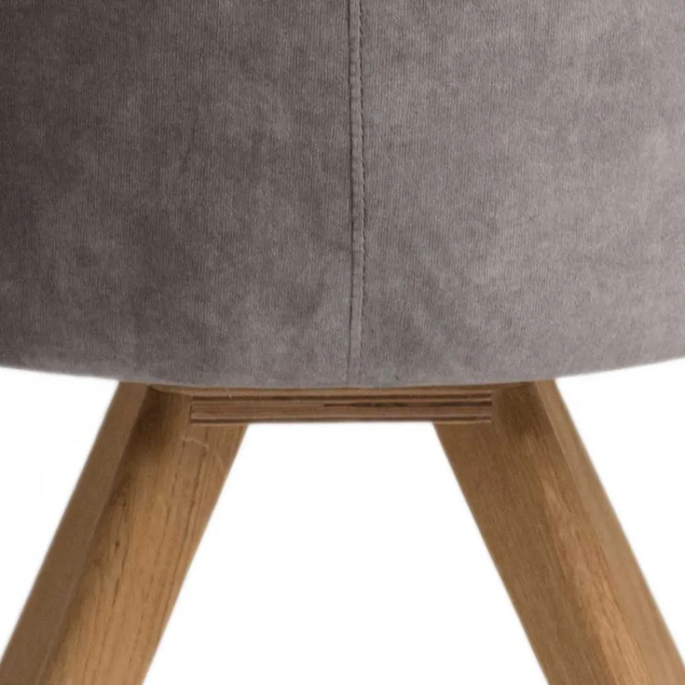 Wohnen Stühle<Moderner Tischsessel aus Velours Grau - Faunatia