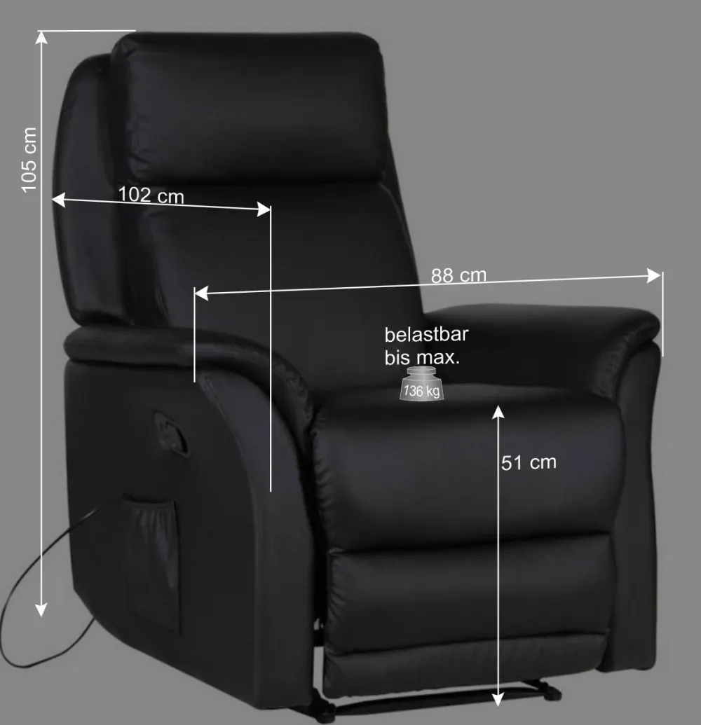 Wohnen Sessel<Moderner TV Massagesessel in Schwarz - Bogor