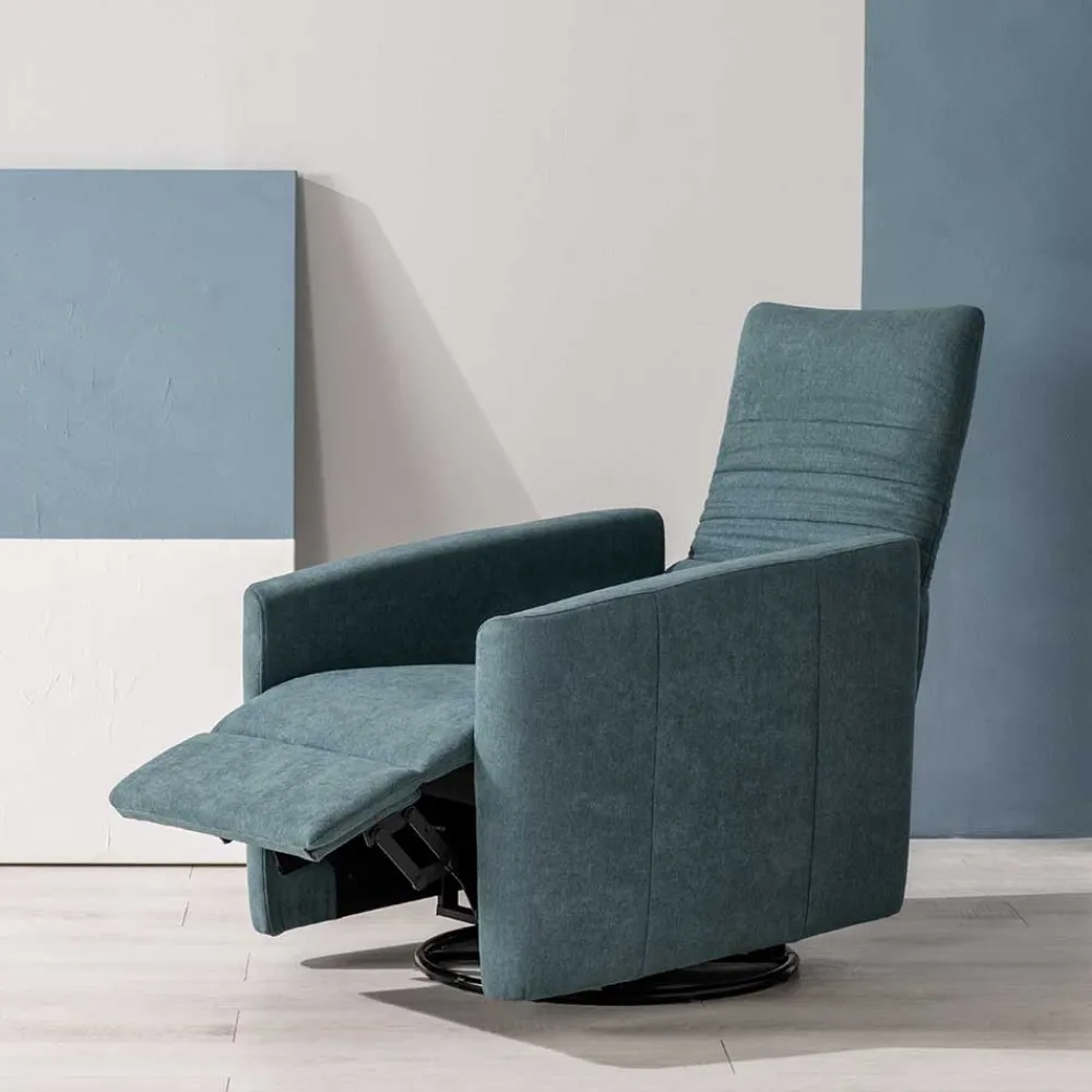 Wohnen Sessel<Moderner TV Sessel in Petrol Blau - Edoro