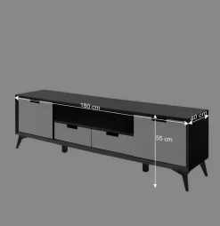 Wohnen Tv & Hifi-Möbel|Lowboards<Moderner TV Unterschrank in Weiß & Grau - Vadids
