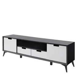 Wohnen Tv & Hifi-Möbel|Lowboards<Moderner TV Unterschrank in Weiß & Grau - Vadids