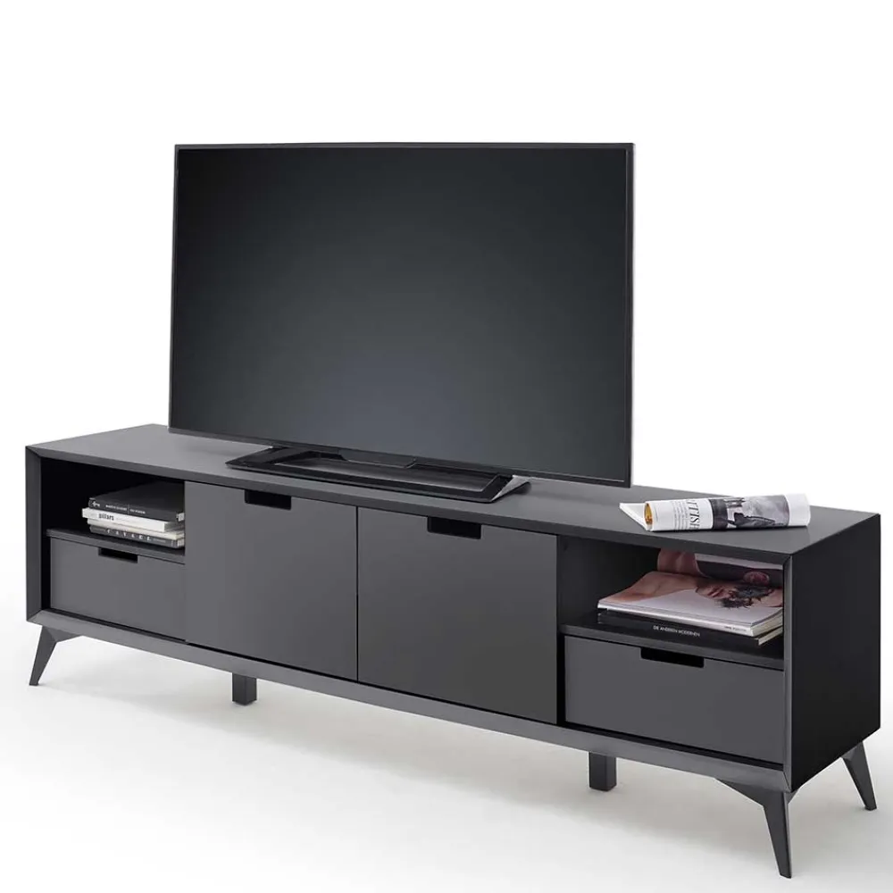Wohnen Tv & Hifi-Möbel|Lowboards<Moderner TV Unterschrank in Weiß & Grau - Vadids