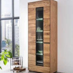 Wohnen Schränke<Moderner Vitrinenschrank 70x196x40 cm - Sennya
