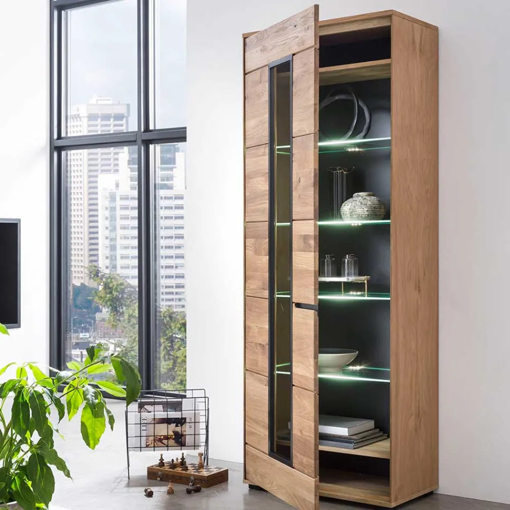 Wohnen Schränke<Moderner Vitrinenschrank 70x196x40 cm - Sennya