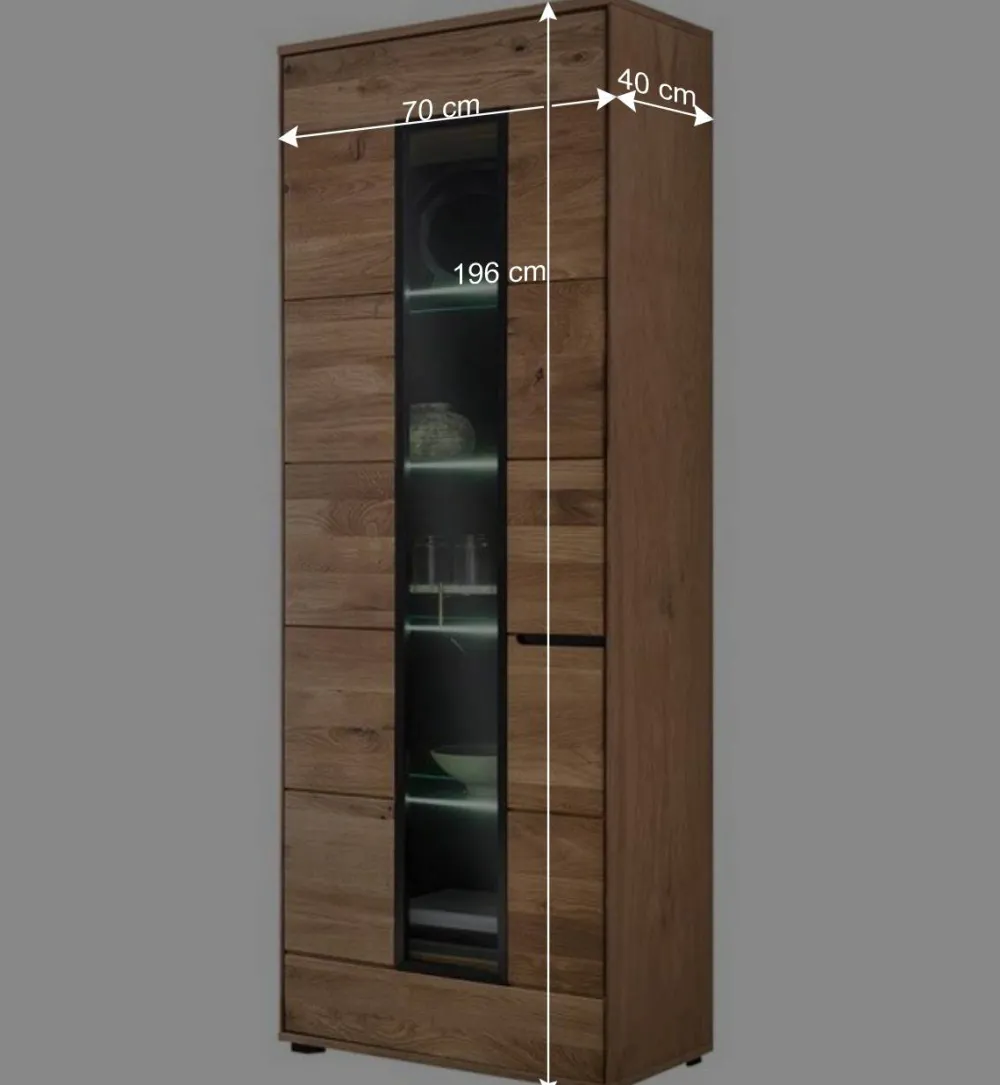 Wohnen Schränke<Moderner Vitrinenschrank 70x196x40 cm - Sennya