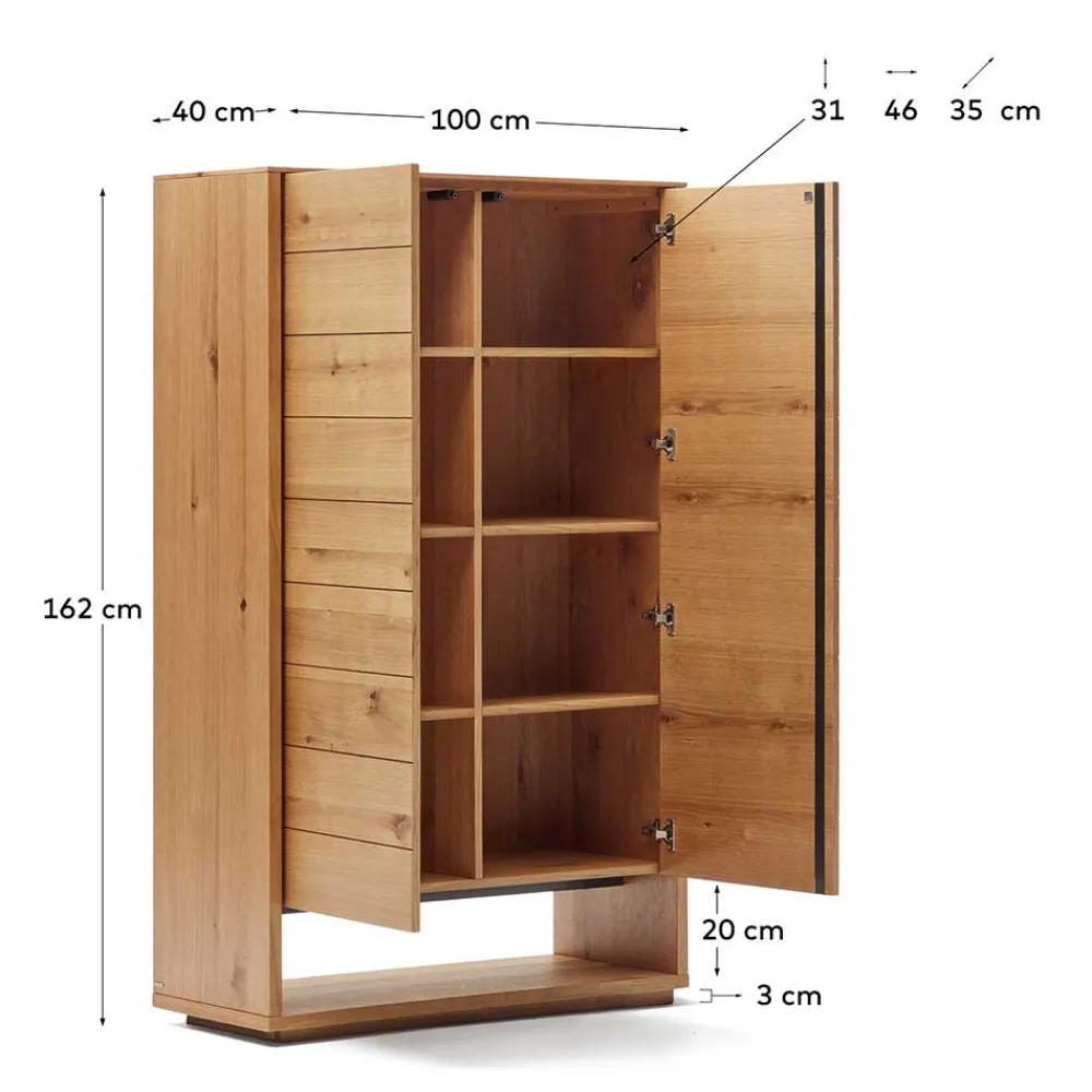 Wohnen Vitrinen<Moderner Wohnzimmerschrank in Eichefarben - Algaro