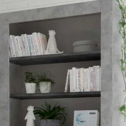 Wohnen Regale<Modernes Bücherregal in Grau zweifarbig - Bari