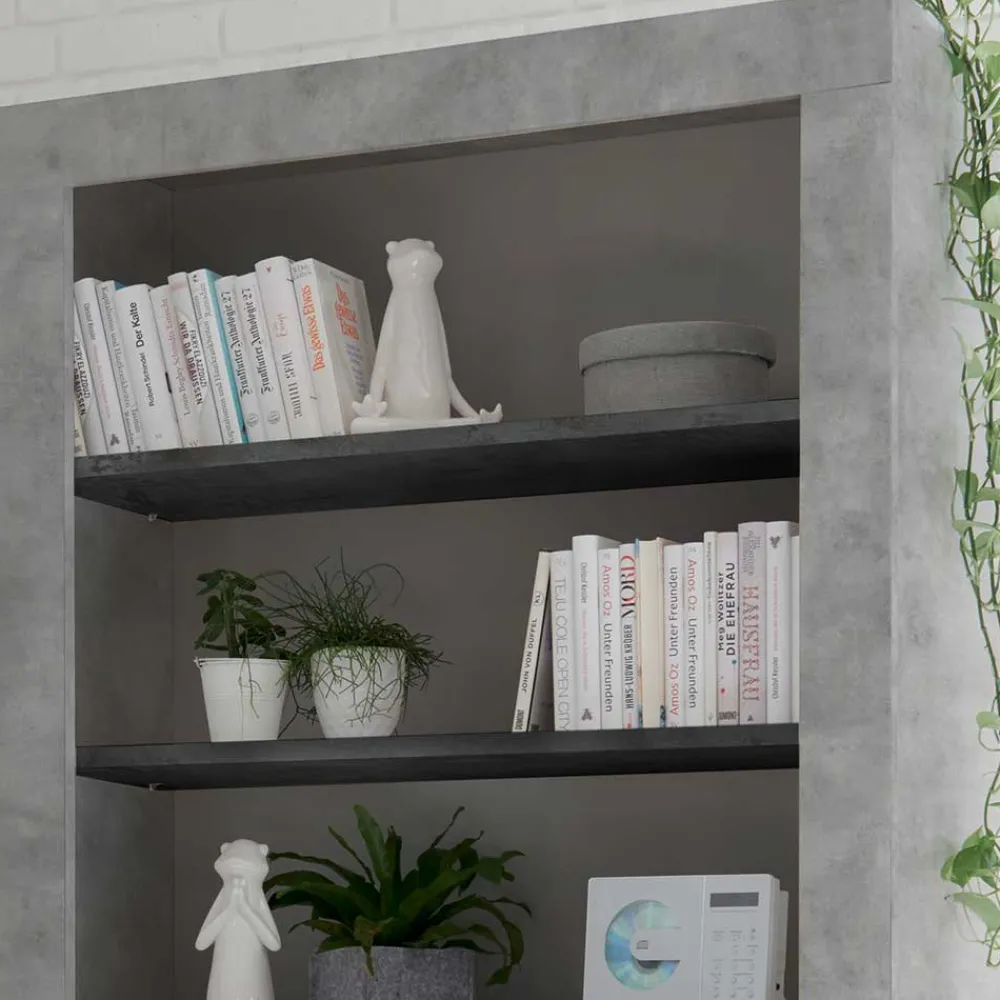 Wohnen Regale<Modernes Bücherregal in Grau zweifarbig - Bari