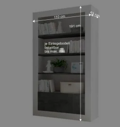 Wohnen Regale<Modernes Bücherregal in Grau zweifarbig - Bari