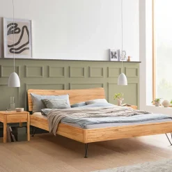 Wohnen Betten<Modernes Bett aus Wildbuche und Metall - Sunil