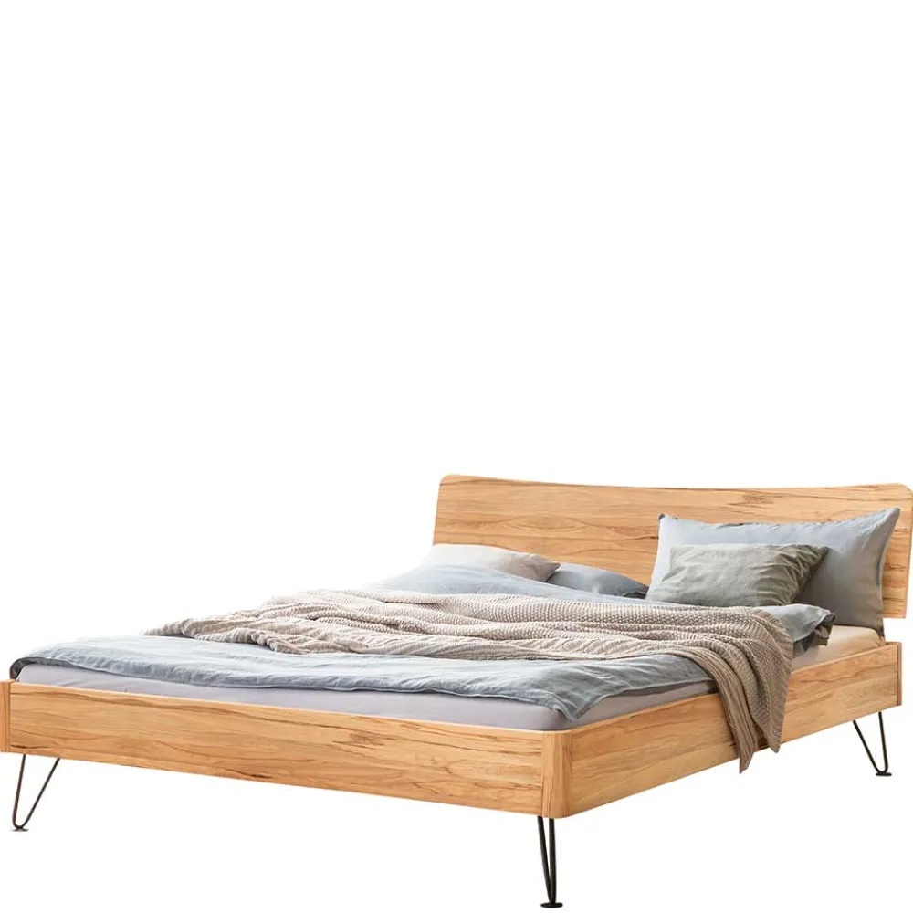 Wohnen Betten<Modernes Bett aus Wildbuche und Metall - Sunil