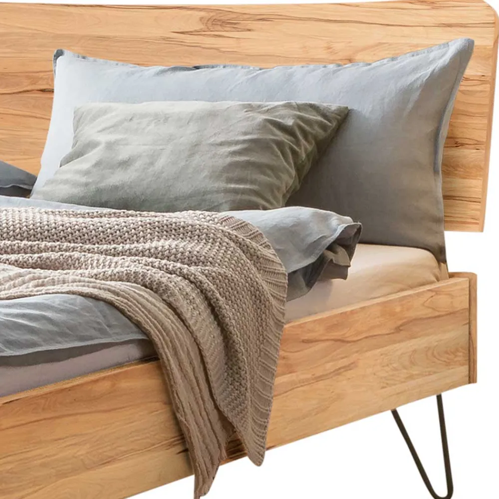 Wohnen Betten<Modernes Bett aus Wildbuche und Metall - Sunil