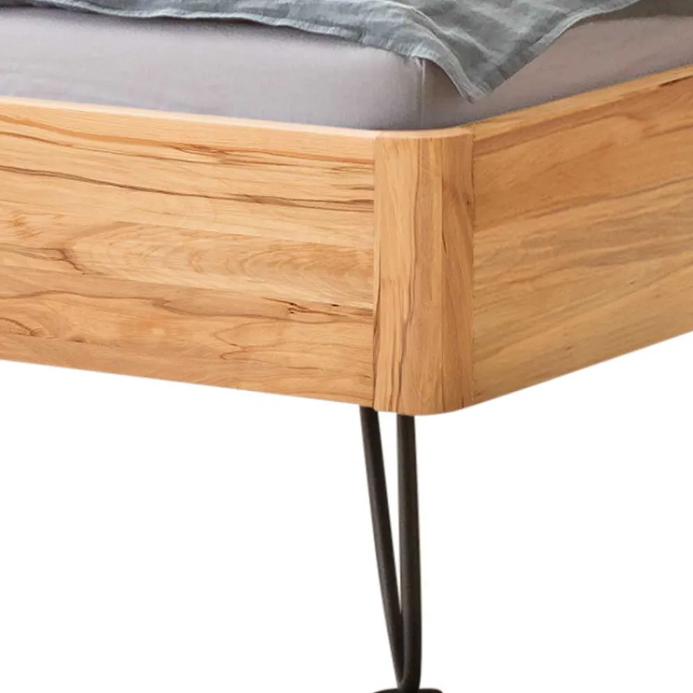 Wohnen Betten<Modernes Bett aus Wildbuche und Metall - Sunil