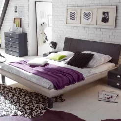Wohnen Betten<Modernes Bett Concista in Beton-Optik