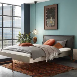Wohnen Betten<Modernes Bett mit Kunstlederkopfteil - Optica