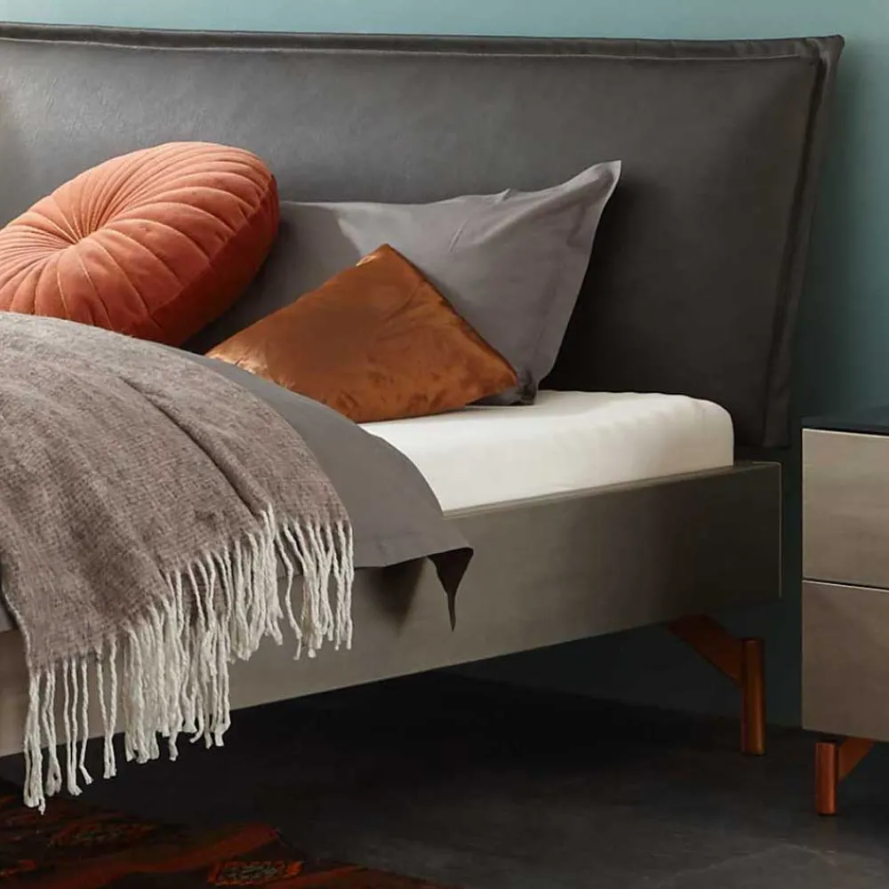 Wohnen Betten<Modernes Bett mit Kunstlederkopfteil - Optica
