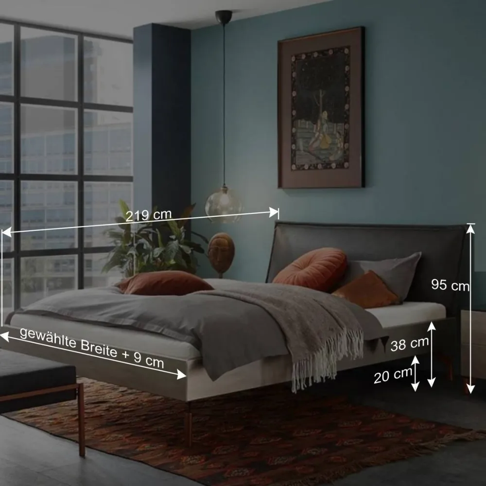 Wohnen Betten<Modernes Bett mit Kunstlederkopfteil - Optica