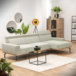 Wohnen Sofas<Modernes Ecksofa in Creme Cordbezug - Caldizza