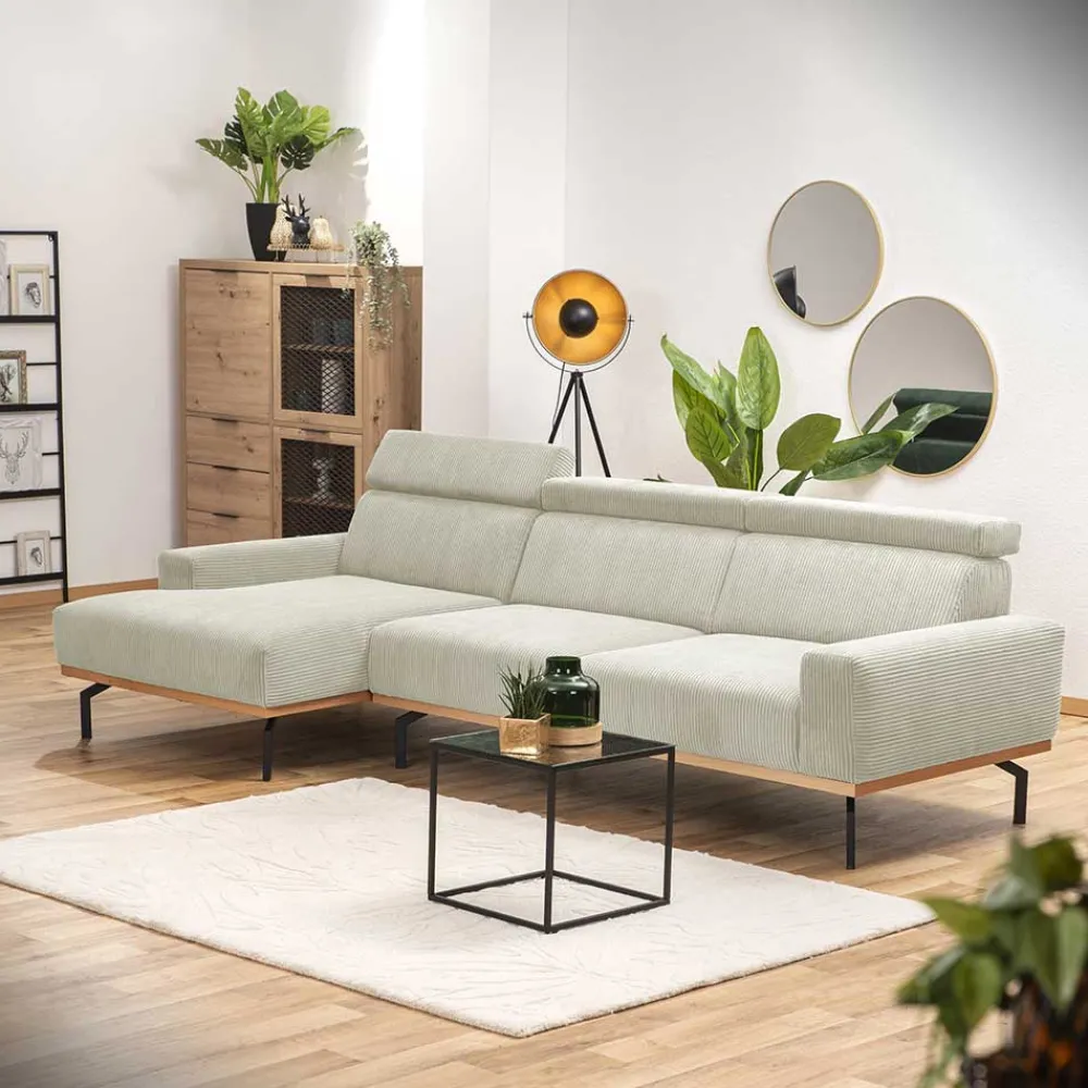 Wohnen Sofas<Modernes Ecksofa in Creme Cordbezug - Caldizza