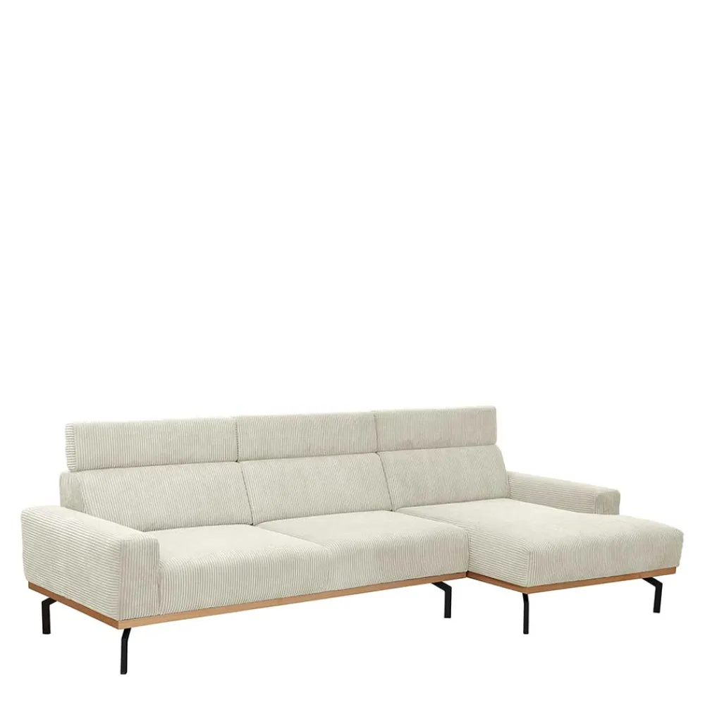 Wohnen Sofas<Modernes Ecksofa in Creme Cordbezug - Caldizza