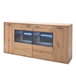 Wohnen Sideboards<Modernes Eiche Sideboard mit Glaseinsätzen - Assela