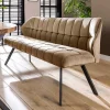 Wohnen Sitzbank<Modernes Esstisch Sofa in Beige Samt - Foxxy