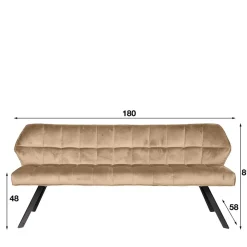 Wohnen Sitzbank<Modernes Esstisch Sofa in Beige Samt - Foxxy