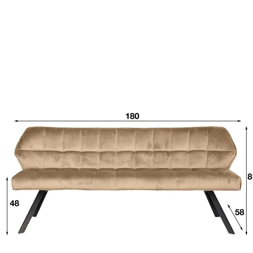 Wohnen Sitzbank<Modernes Esstisch Sofa in Beige Samt - Foxxy