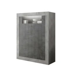 Wohnen Highboards<Modernes Highboard in Hellgrau & Dunkelgrau - Crespian