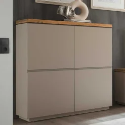 Wohnen Highboards<Modernes Highboard in Taupe & Akazie - Anja