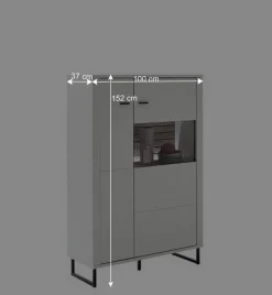 Wohnen Highboards|Vitrinen<Modernes Highboard mit Glaseinsatz - Varzino