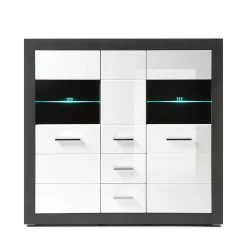 Wohnen Highboards<Modernes Hochglanz Highboard in Weiß - Istensa