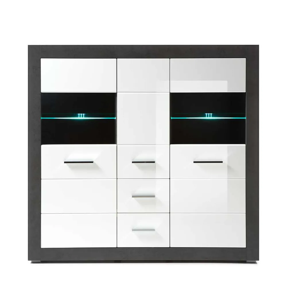 Wohnen Highboards<Modernes Hochglanz Highboard in Weiß - Istensa